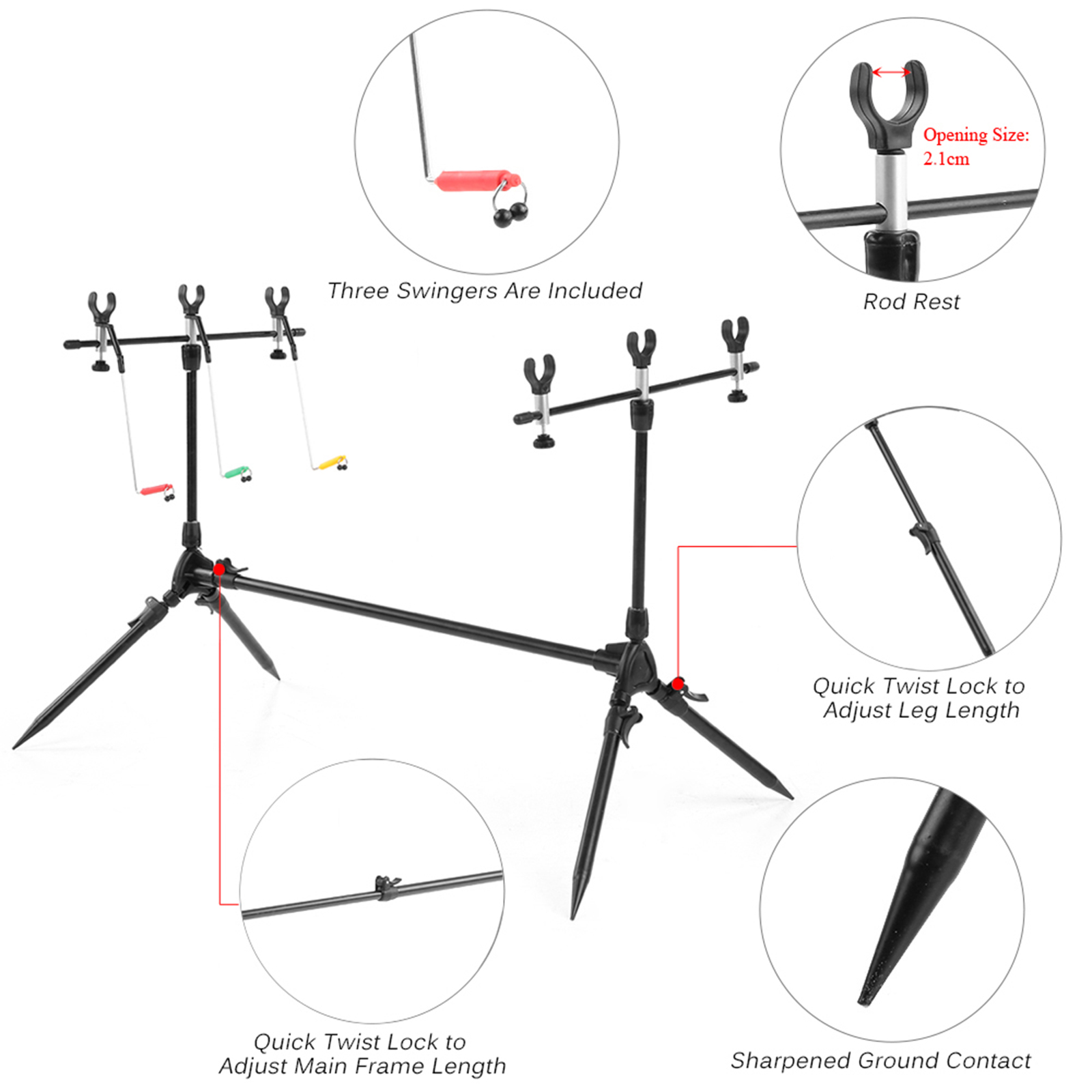 Lixada 3-in-1 Fishing Rod Pod  - огляд і ціна Bite Indicator